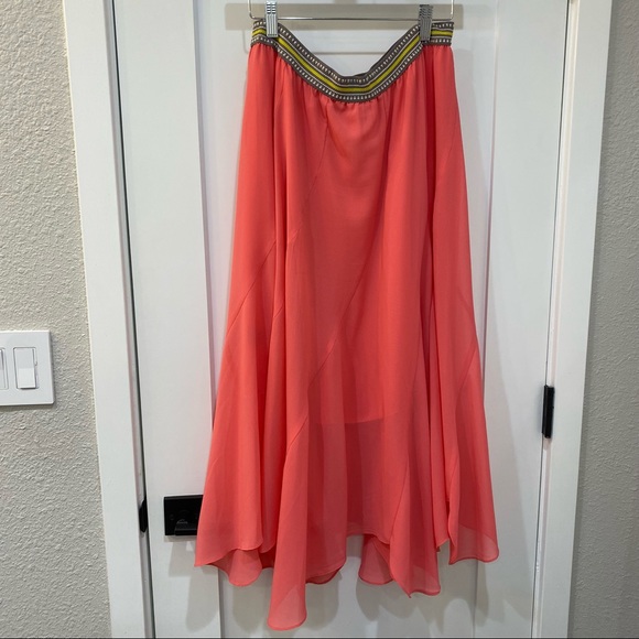 Anthropologie VanessaVirginia chiffon maxi skirt. Sz LP. - Picture 3 of 6